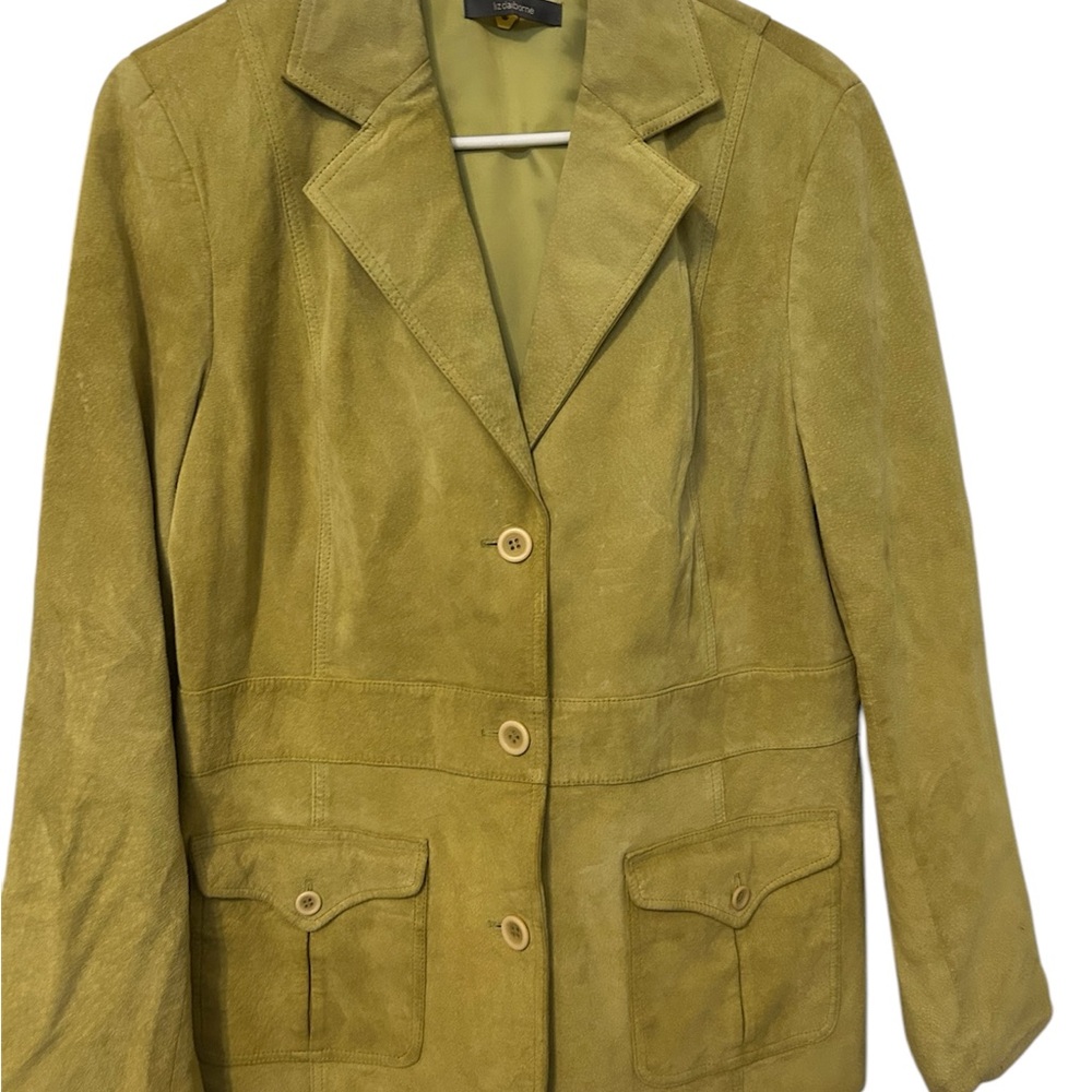 liz claiborne green suede blazer jacket size large